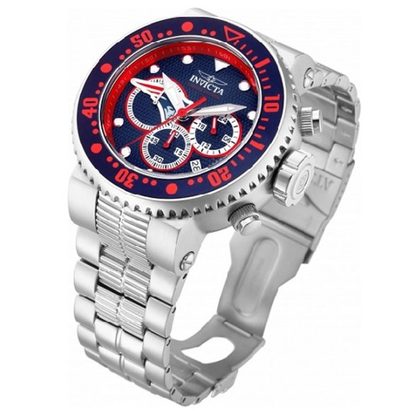 🏈🆕 INVICTA- NFL NEW ENGLAND PATRIOTS CHRONGRAPH QUARTZ WATCH - MEN - Picture 2 of 3